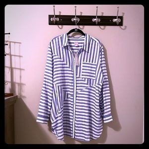 Chico’s Striped Button Tunic Shirt
